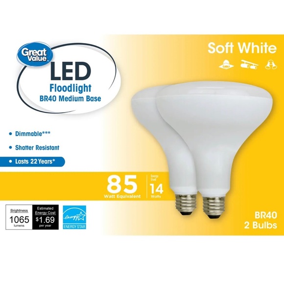 2 New 12-Packs Great Value LED Soft White 60 Watt Equivalent Light Bulbs - Picture 1 of 5